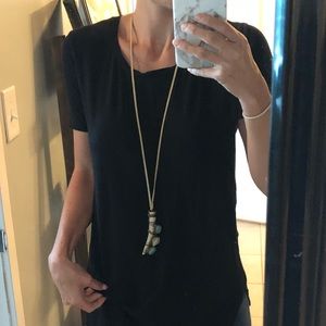 Horn and gem necklace